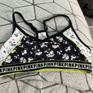 Pink sports bra